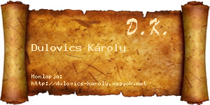 Dulovics Károly névjegykártya