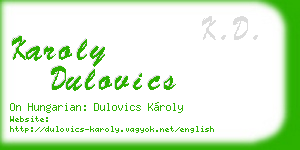karoly dulovics business card