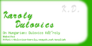karoly dulovics business card